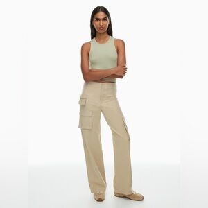 Aritzia TNA Picture Cargo Pant Beige Size 6 High Rise Utility